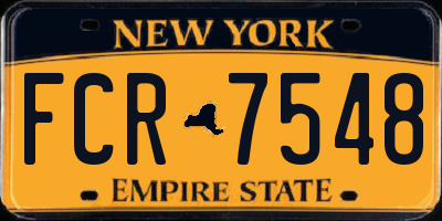 NY license plate FCR7548