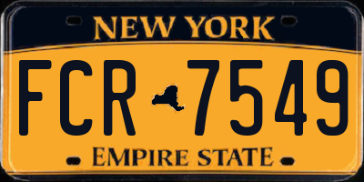 NY license plate FCR7549