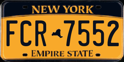 NY license plate FCR7552