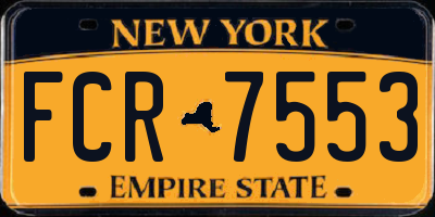 NY license plate FCR7553