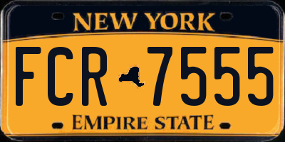 NY license plate FCR7555