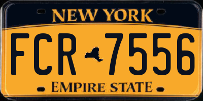 NY license plate FCR7556