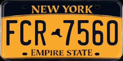 NY license plate FCR7560