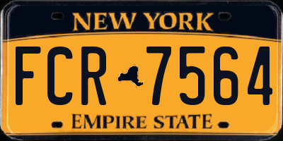 NY license plate FCR7564