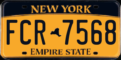 NY license plate FCR7568