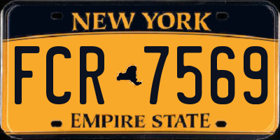 NY license plate FCR7569