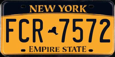 NY license plate FCR7572