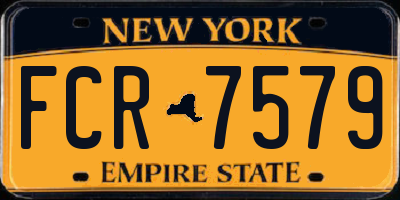NY license plate FCR7579
