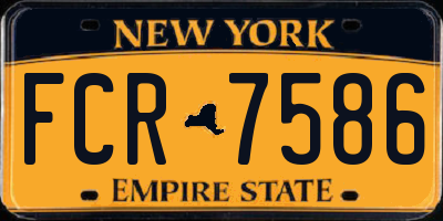 NY license plate FCR7586