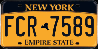 NY license plate FCR7589