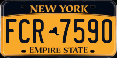 NY license plate FCR7590
