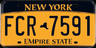 NY license plate FCR7591