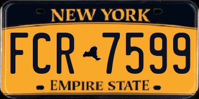 NY license plate FCR7599