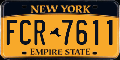 NY license plate FCR7611
