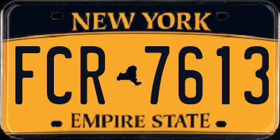 NY license plate FCR7613