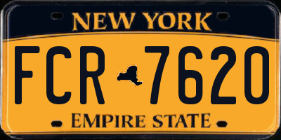 NY license plate FCR7620