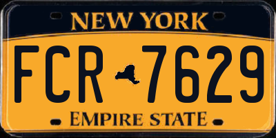 NY license plate FCR7629
