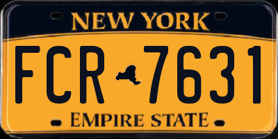 NY license plate FCR7631