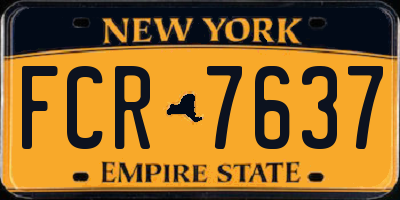 NY license plate FCR7637