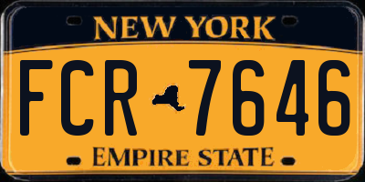NY license plate FCR7646