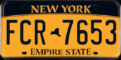 NY license plate FCR7653