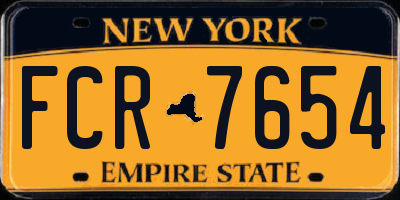 NY license plate FCR7654