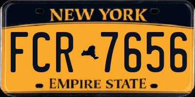 NY license plate FCR7656