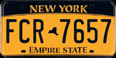 NY license plate FCR7657