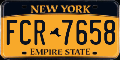 NY license plate FCR7658