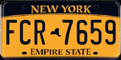NY license plate FCR7659
