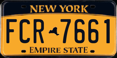 NY license plate FCR7661