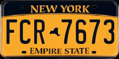 NY license plate FCR7673
