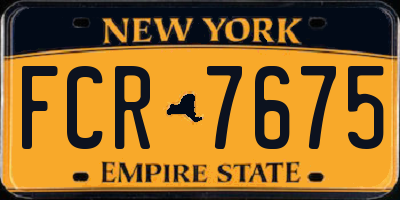 NY license plate FCR7675