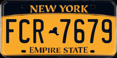 NY license plate FCR7679