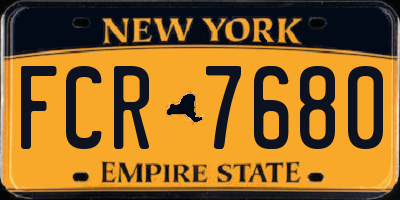 NY license plate FCR7680