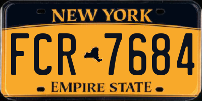 NY license plate FCR7684