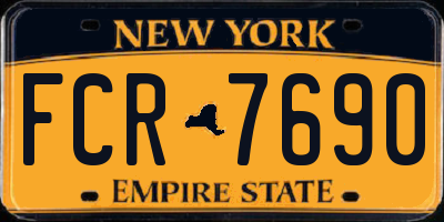 NY license plate FCR7690