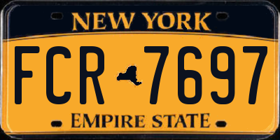 NY license plate FCR7697