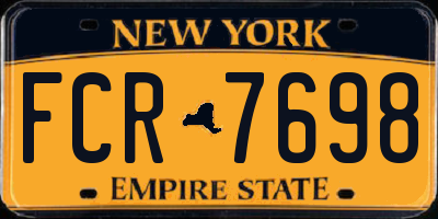 NY license plate FCR7698