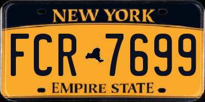 NY license plate FCR7699
