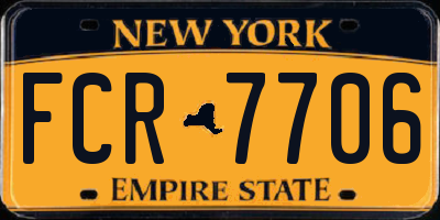 NY license plate FCR7706