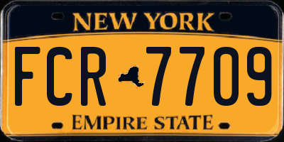 NY license plate FCR7709