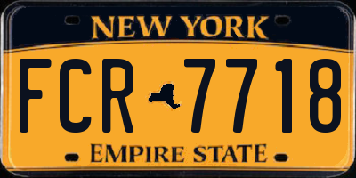 NY license plate FCR7718