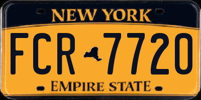 NY license plate FCR7720