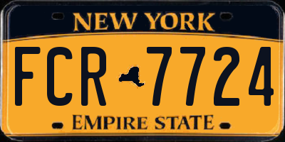 NY license plate FCR7724