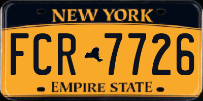 NY license plate FCR7726