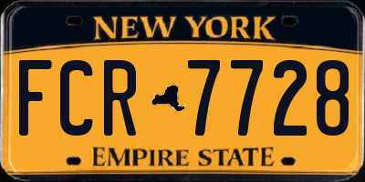 NY license plate FCR7728