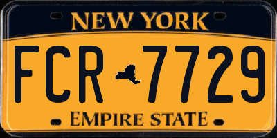 NY license plate FCR7729