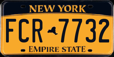 NY license plate FCR7732