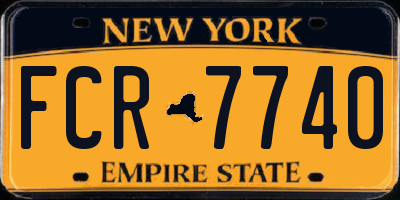 NY license plate FCR7740